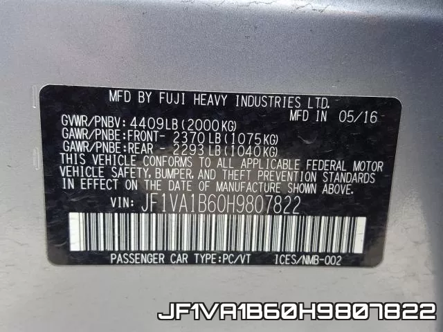 JF1VA1B60H9807822 фото 2