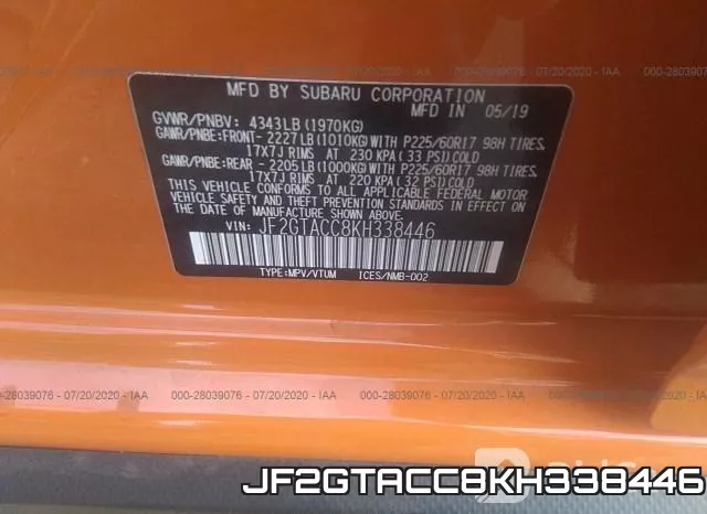 JF2GTACC8KH338446 фото 10