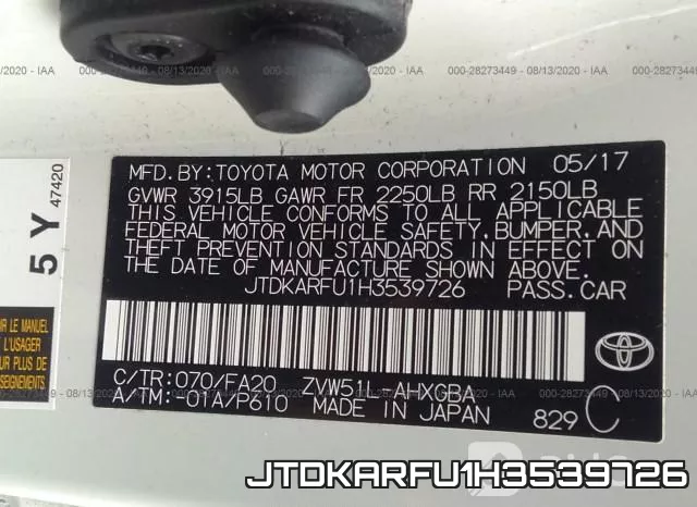 JTDKARFU1H3539726 фото 10