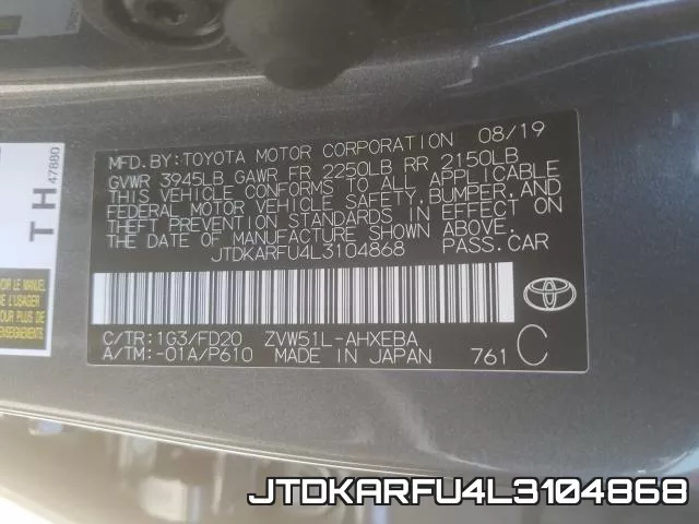 JTDKARFU4L3104868 фото 2