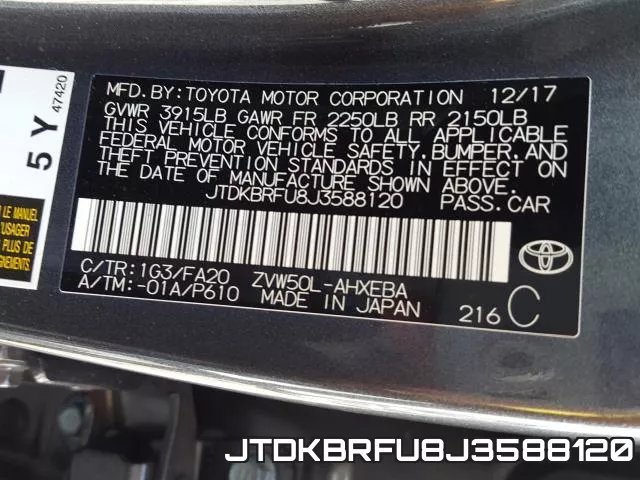 JTDKBRFU8J3588120 фото 2