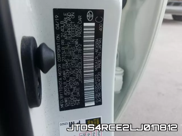 JTDS4RCE2LJ017812 фото 2