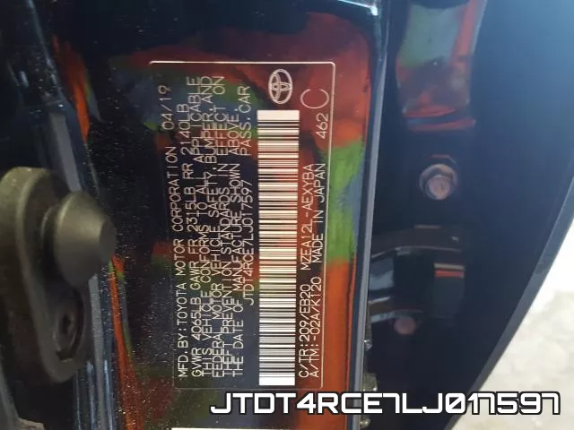 JTDT4RCE7LJ017597 фото 2