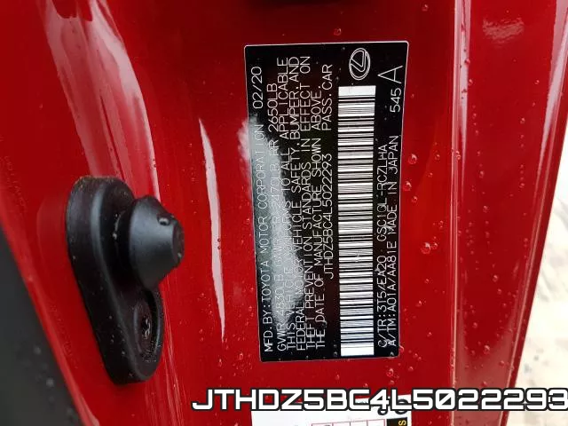 JTHDZ5BC4L5022293 фото 2