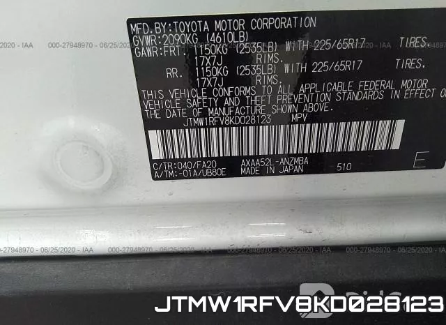 JTMW1RFV8KD028123 фото 10