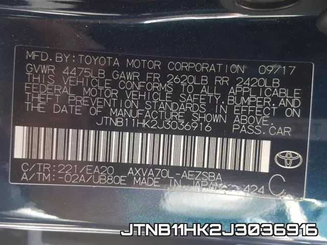 JTNB11HK2J3036916 фото 2