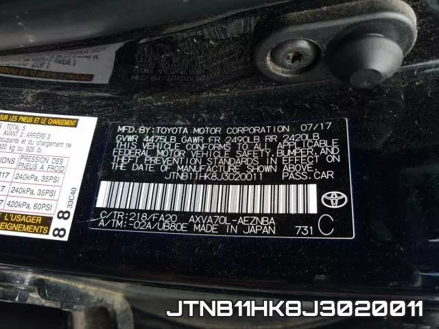 JTNB11HK8J3020011 фото 2