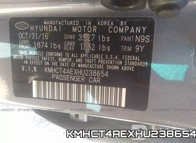 KMHCT4AEXHU238654 фото 10
