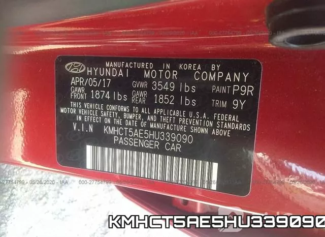 KMHCT5AE5HU339090 фото 10