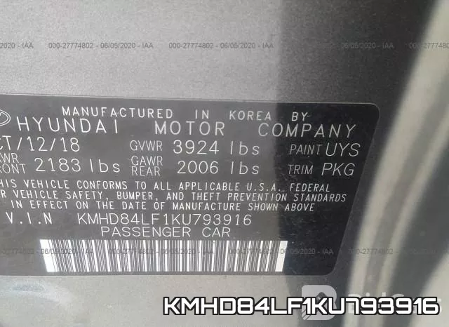 KMHD84LF1KU793916 фото 10