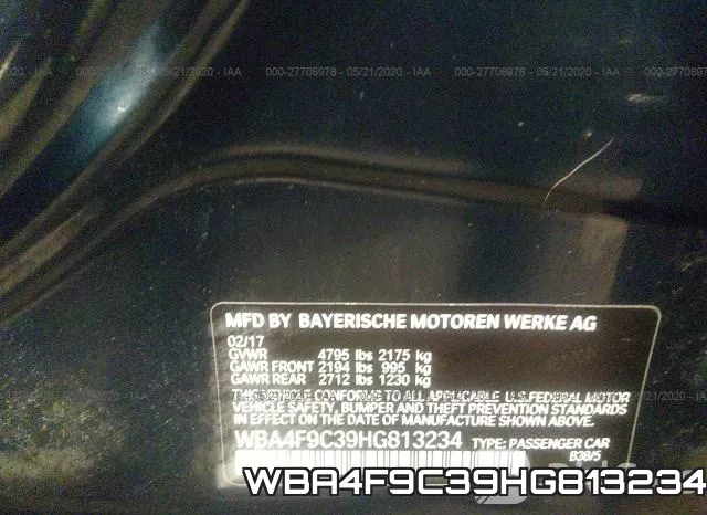 WBA4F9C39HG813234 фото 10