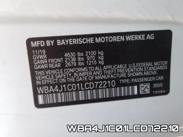 WBA4J1C01LCD72210 фото 2