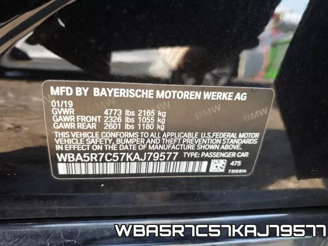 WBA5R7C57KAJ79577 фото 2