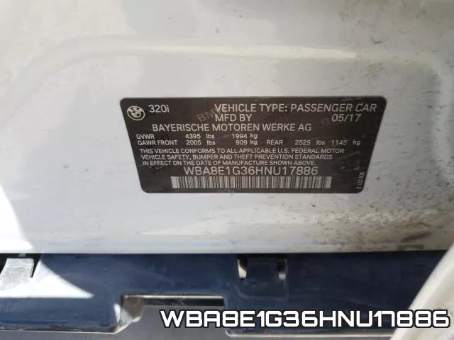 WBA8E1G36HNU17886 фото 2