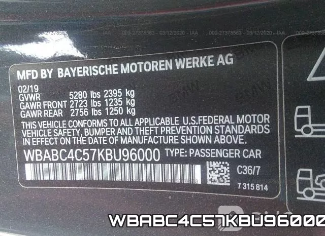 WBABC4C57KBU96000 фото 10
