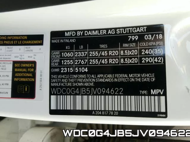 WDC0G4JB5JV094622 фото 2