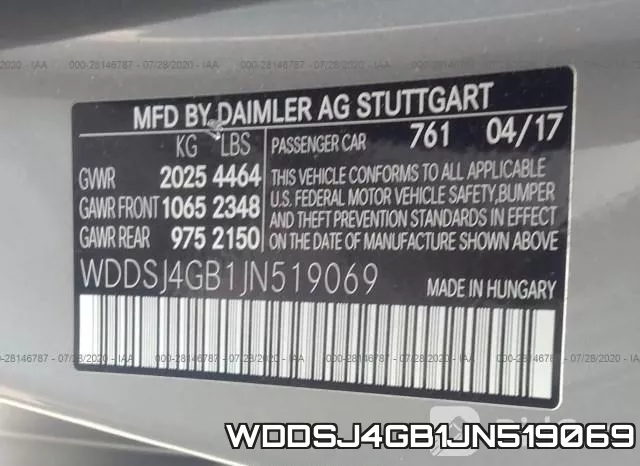 WDDSJ4GB1JN519069 фото 10