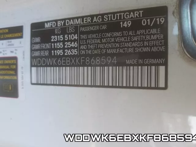 WDDWK6EBXKF868594 фото 2