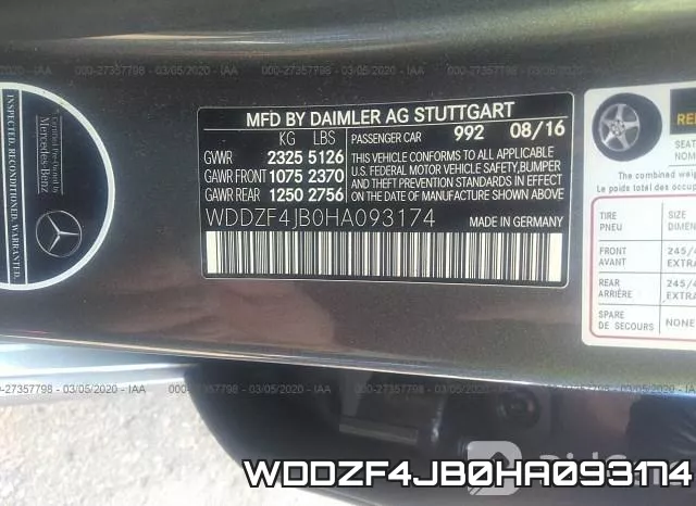 WDDZF4JB0HA093174 фото 10