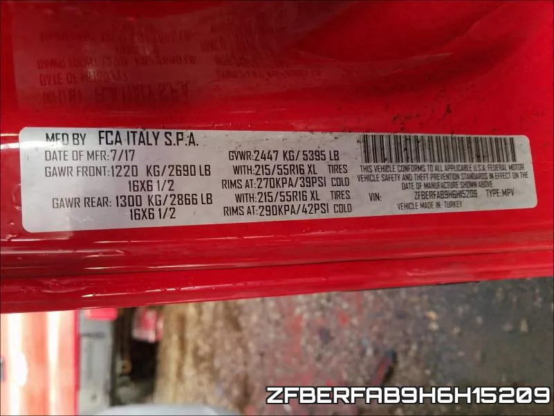 ZFBERFAB9H6H15209 фото 2