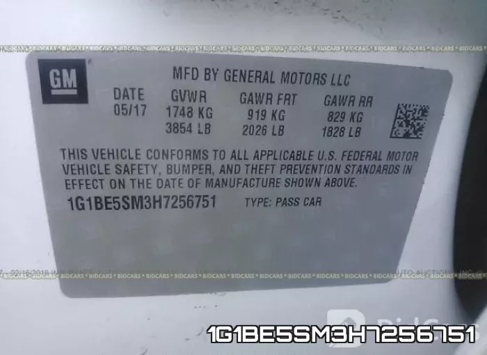 1G1BE5SM3H7256751 фото 10