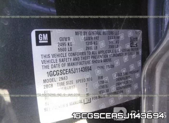 1GCGSCEA5J1143694 фото 10