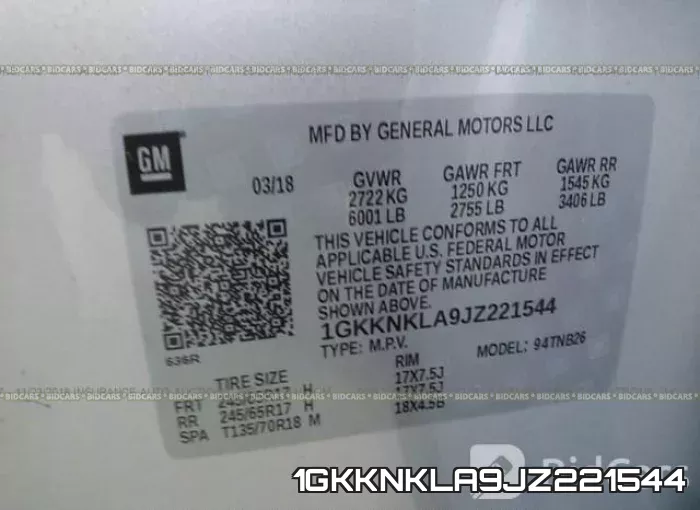 1GKKNKLA9JZ221544 фото 10