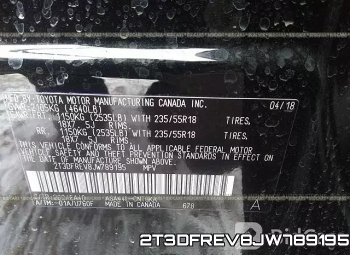 2T3DFREV8JW789195 фото 10