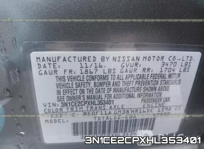 3N1CE2CPXHL353401 фото 10