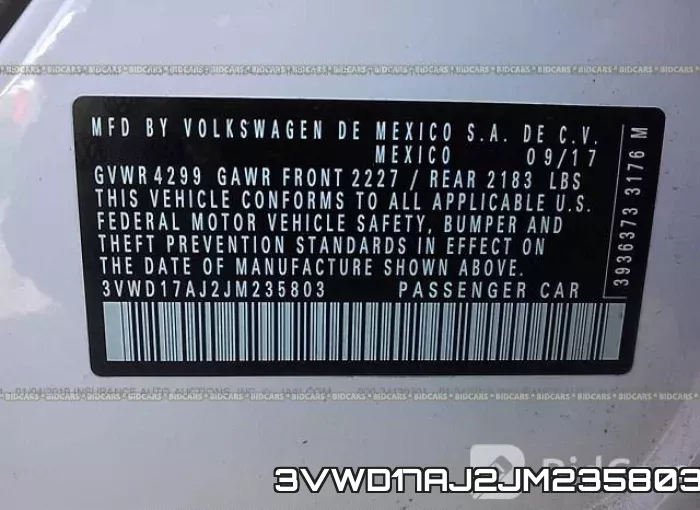 3VWD17AJ2JM235803 фото 10