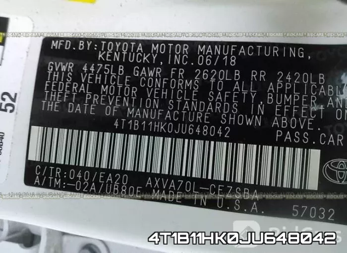 4T1B11HK0JU648042 фото 10