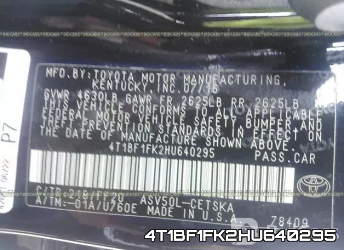 4T1BF1FK2HU640295 фото 10