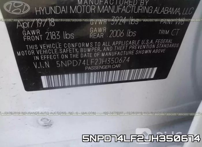 5NPD74LF2JH350674 фото 10