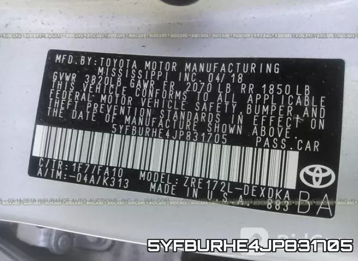 5YFBURHE4JP831705 фото 10