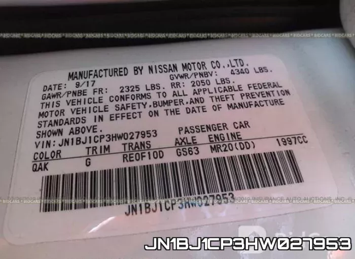JN1BJ1CP3HW027953 фото 10