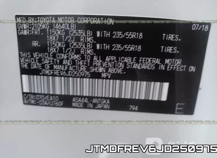 JTMDFREV6JD250975 фото 10
