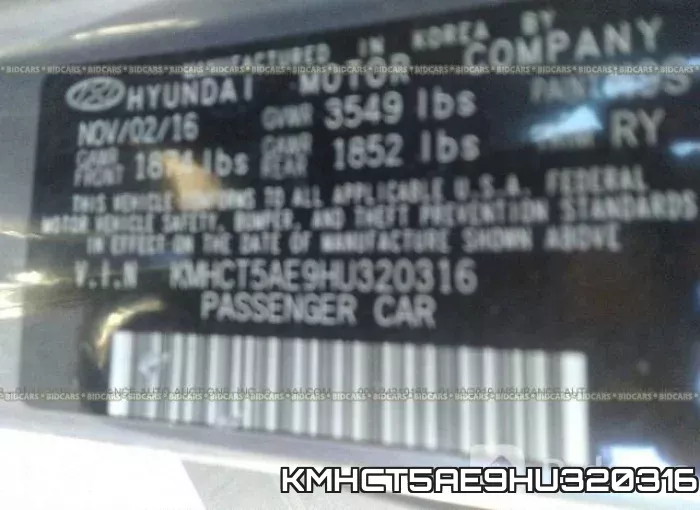 KMHCT5AE9HU320316 фото 10