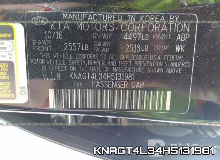 KNAGT4L34H5131981 фото 10