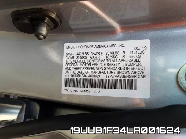 19UUB1F34LA001624 фото 2