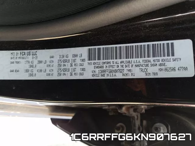 1C6RRFFG6KN907627 фото 2