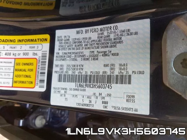 1LN6L9VK3H5603745 фото 2