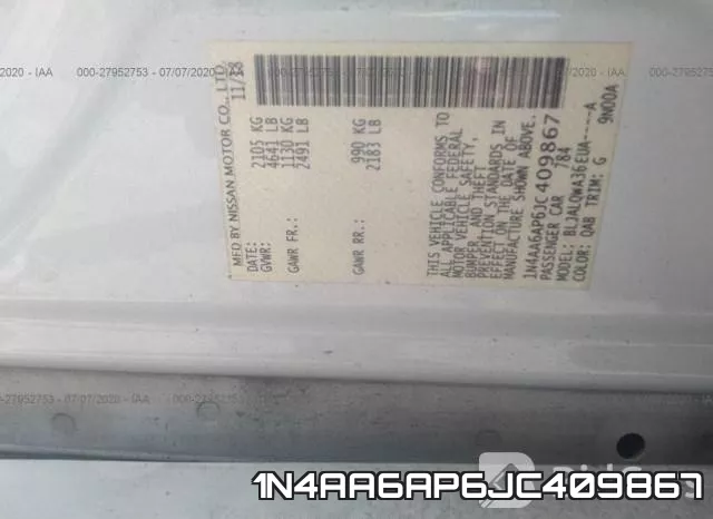 1N4AA6AP6JC409867 фото 10