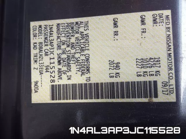 1N4AL3AP3JC115528 фото 2