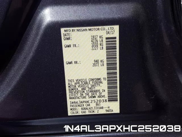 1N4AL3APXHC252038 фото 2