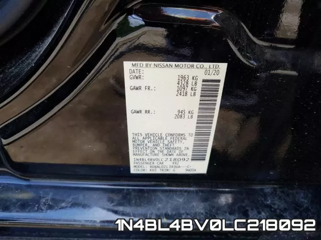 1N4BL4BV0LC218092 фото 2