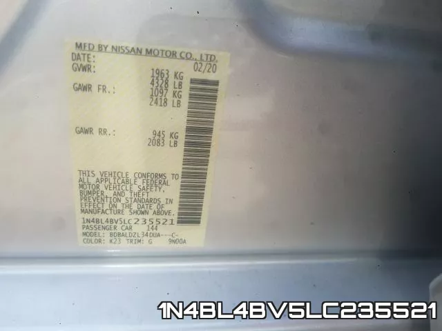 1N4BL4BV5LC235521 фото 2