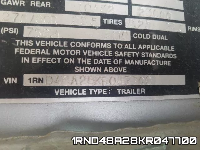 1RND48A28KR047700 фото 9