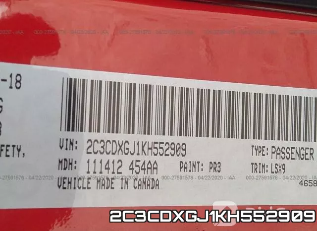2C3CDXGJ1KH552909 фото 10