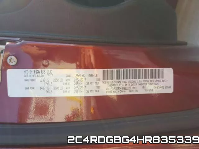2C4RDGBG4HR835339 фото 2