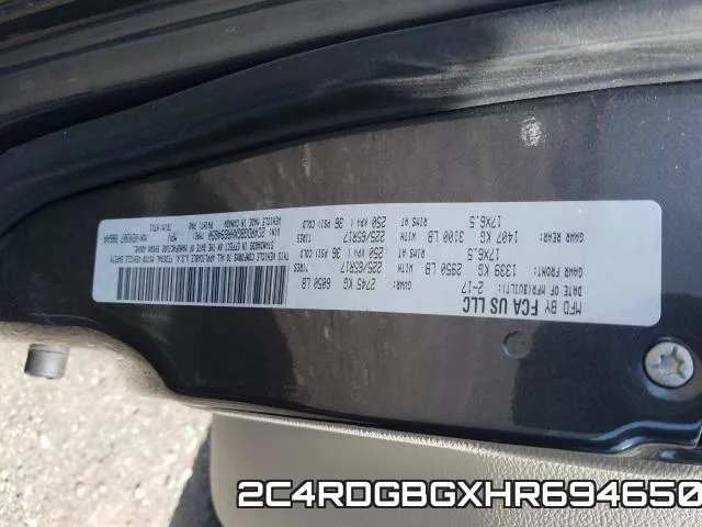 2C4RDGBGXHR694650 фото 2